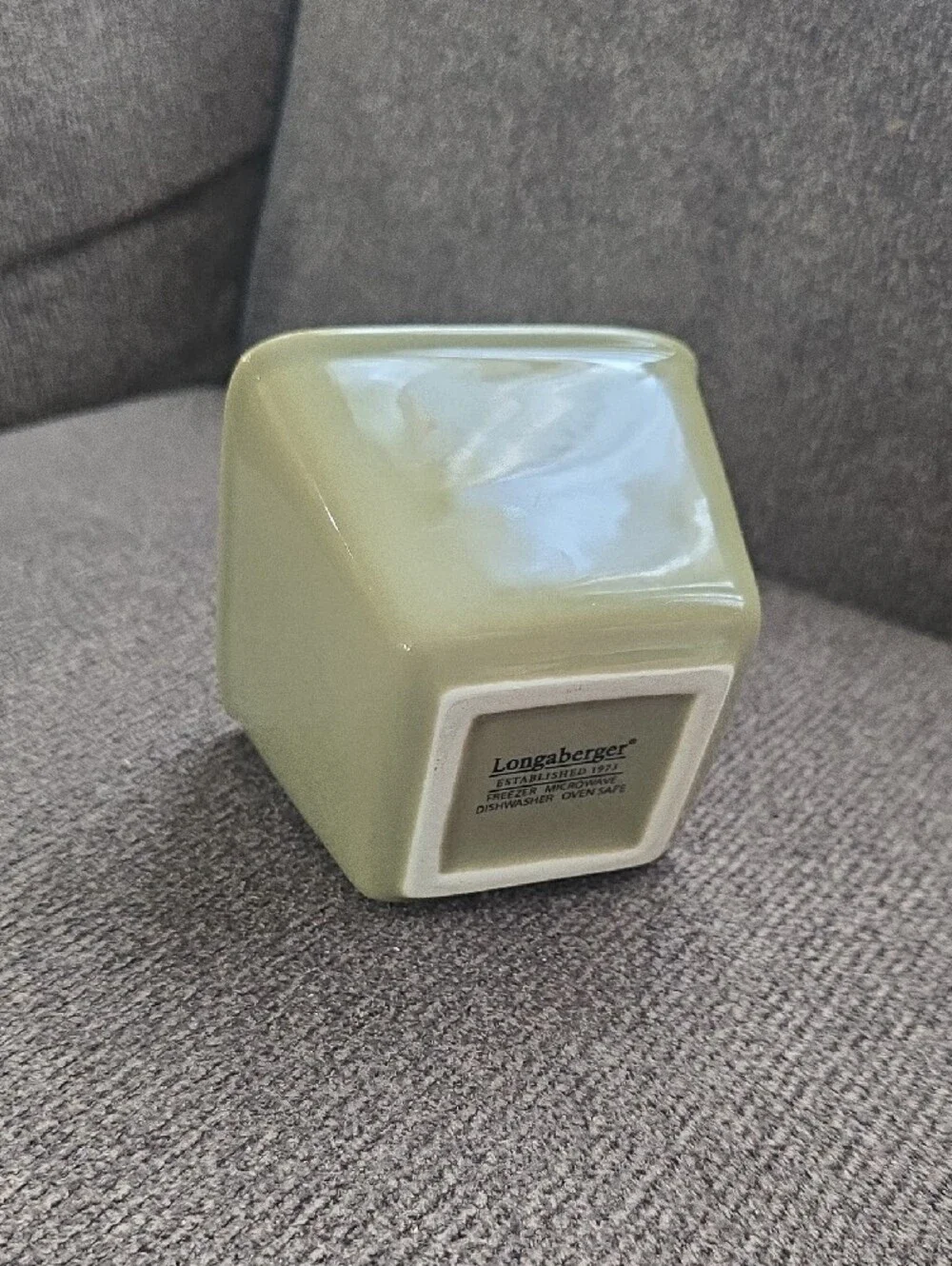 Longaberger Sage Green Square Ceramic Dish